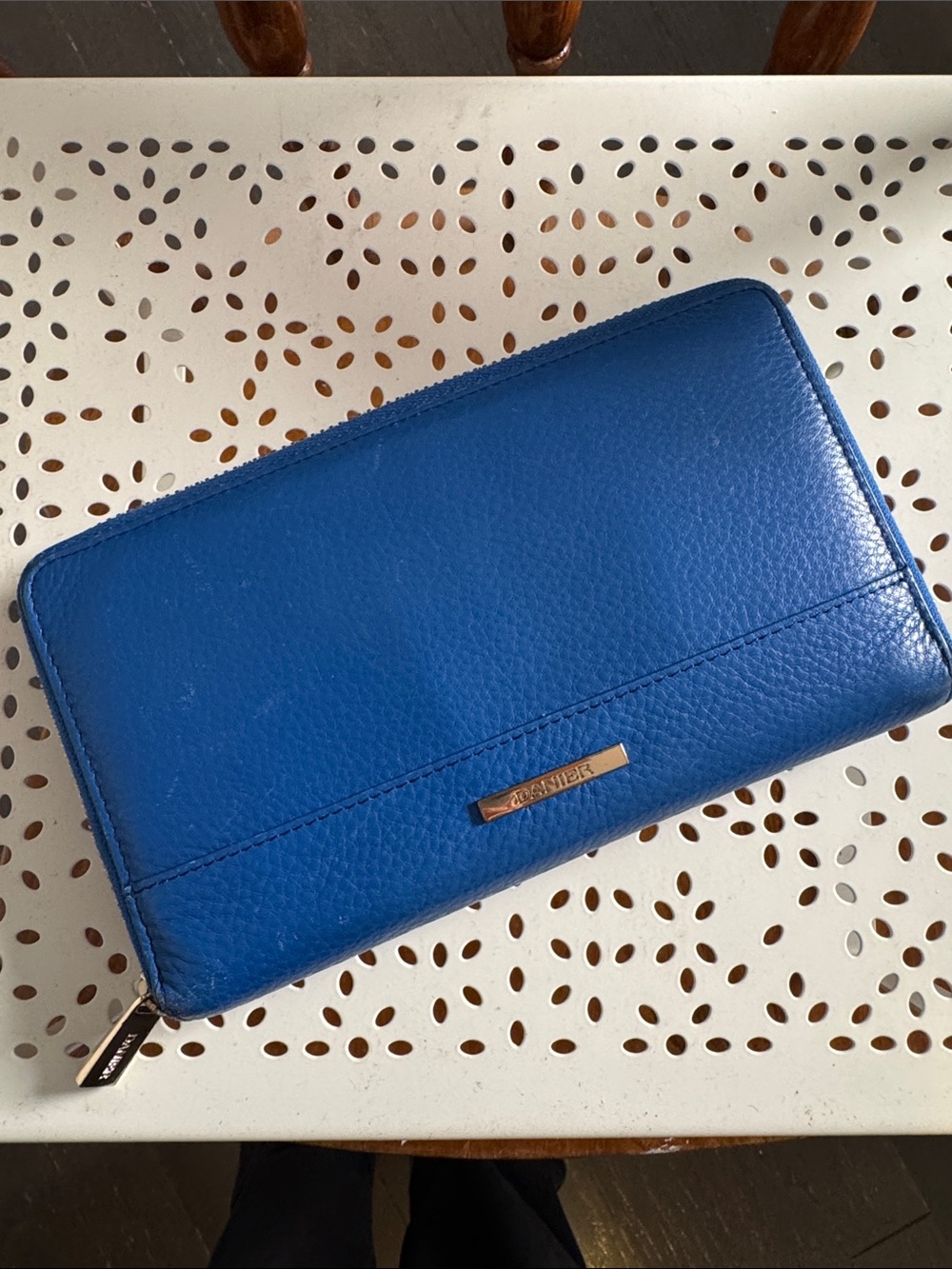 Danier Cobalt Blue Zip-Around Leather Wallet